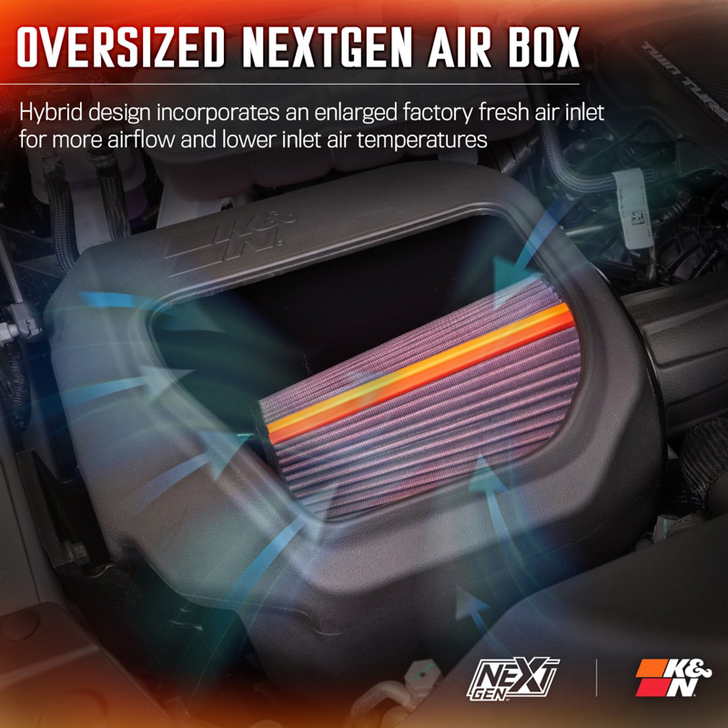 K&N NextGen d'admission d'air froid  sur mesure pour RAM 1500 excl. RHO 3.0L L6 2025- (50-1598)