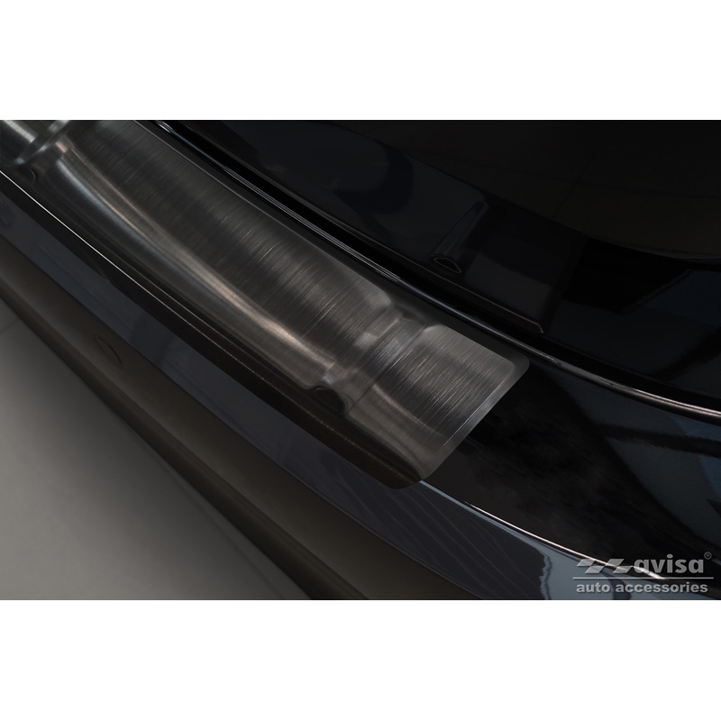 Protection de seuil arrière inox noir sur mesure pour Honda Civic XI HB 2022- 'Ribs'