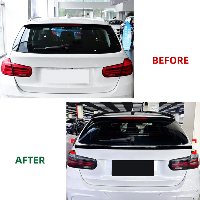 Aileron arrière inférieur sur mesure pour BMW Série 3 F31 Touring 2012-2019 (ABS Noir Luisant)