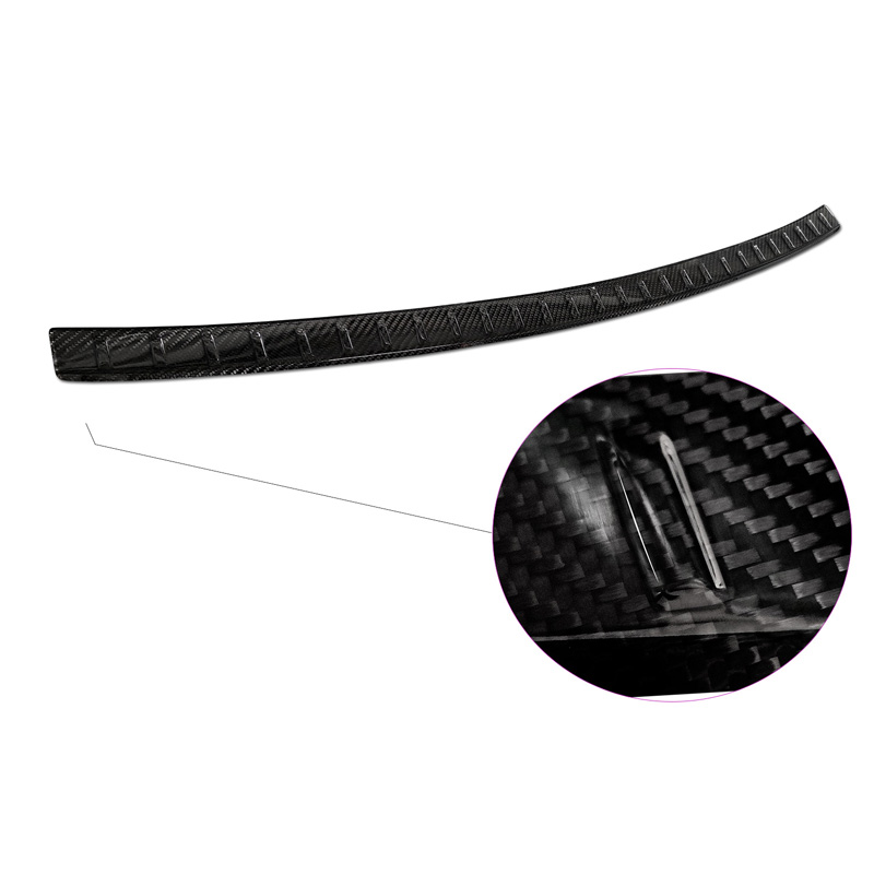 Protection de seuil arrière carboné 3D sur mesure pour Audi A6 Allroad 2012-2018 'Ribs'