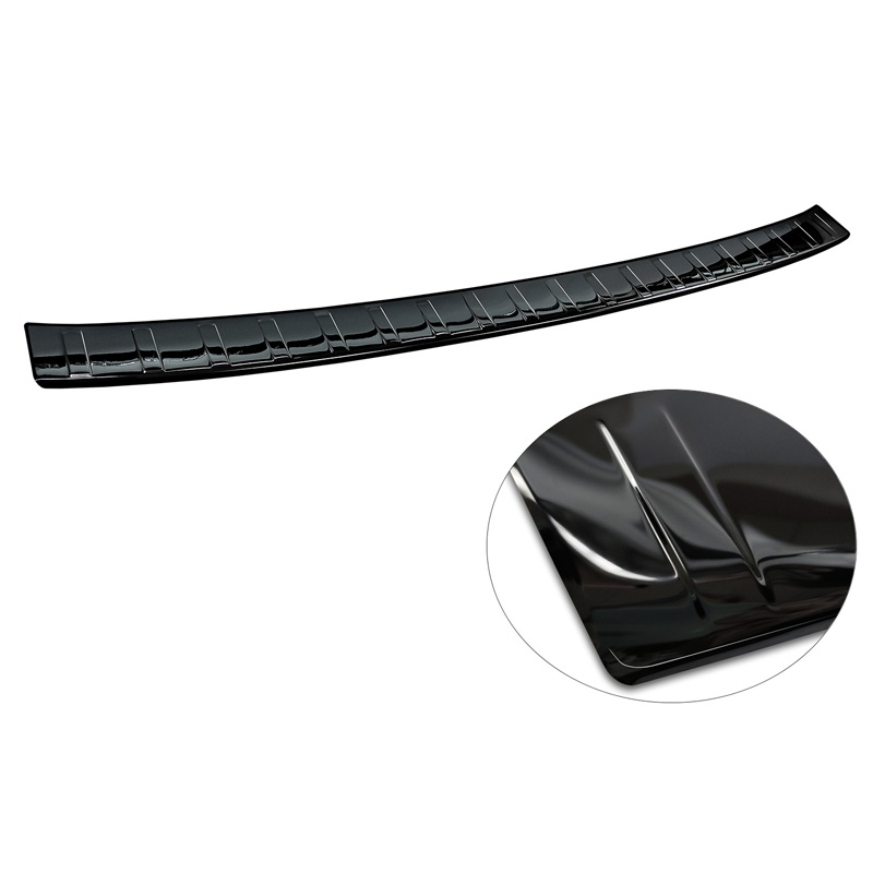 Protection de seuil arrière inox Noir-Chromé sur mesure pour BMW X1 U11 / U11 xLine 2022- 'Ribs'
