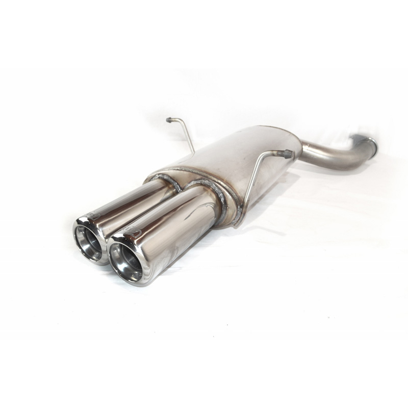 Échappement inxoydable sur mesure pour BMW E46 6-Cylindre Sedan/Coupe/Touring 320i 110kW/323i 125kW/328i 142kW 1998-2005 (avec 1 connection) 2x 80mm