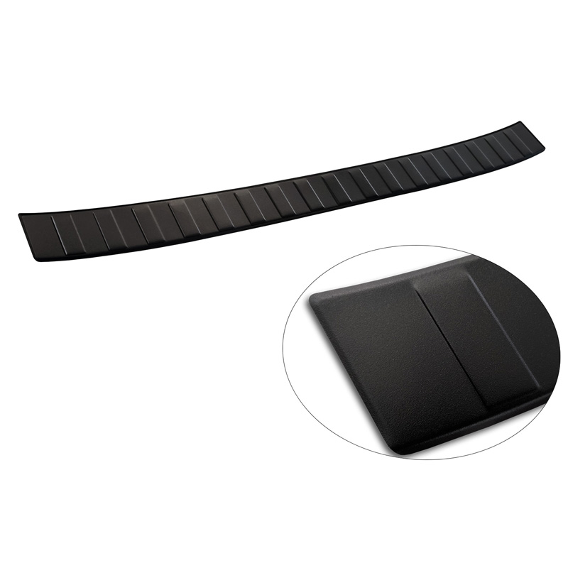 Protection de seuil arrière inox noir mat sur mesure pour Volkswagen T-Roc 2017-2022 & Facelift 2022- incl. Cabrio 'Ribs'