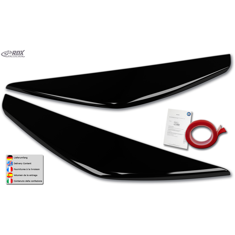 RDX Spoilers de phares sur mesure pour Ford Kuga II (DM2) Facelift 2016-2019 (ABS Noir Brillant)