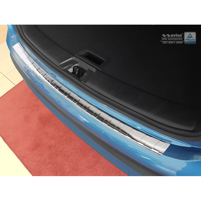 Protection de seuil arrière inox sur mesure pour Nissan Qashqai II Facelift 2017-2021 'Ribs'