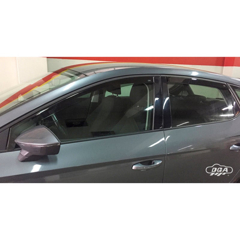 DGA Jeu de Déflecteurs d'Air sur mesure pour Seat Leon (5F) HB 5-portes 2012-2020 (4-pièces)
