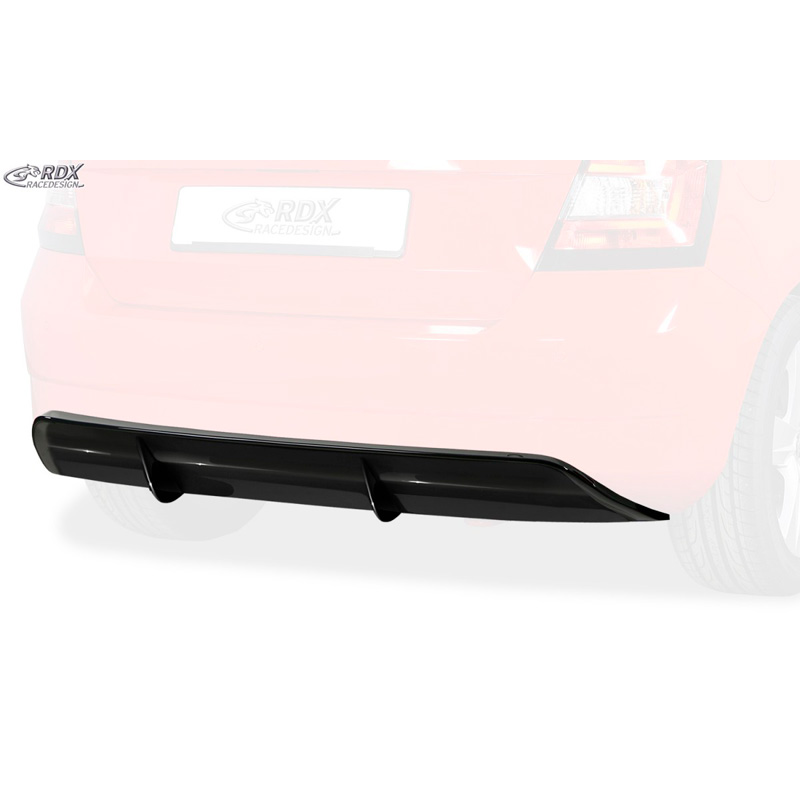Jupe arrière 'Diffuseur' sur mesure pour Skoda Fabia III HB (NJ) 2014- (ABS noir luisant)