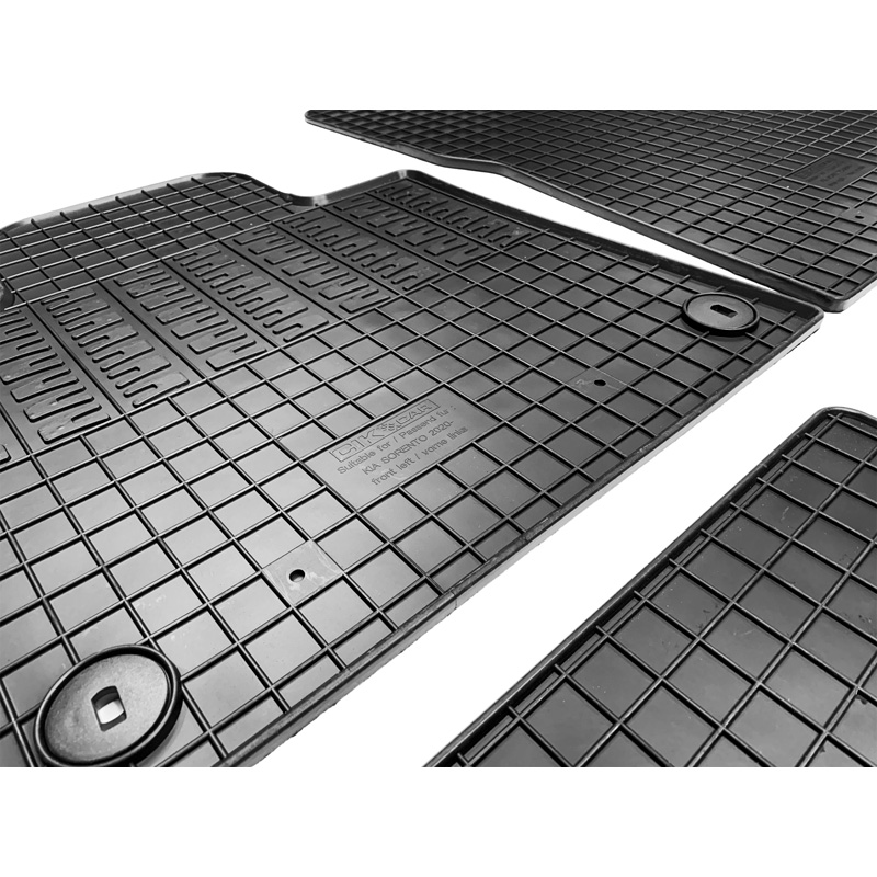 Set tapis de caoutchouc sur mesure pour Kia Sorento IV (MQ4) 2020- excl. Hybrid (4-pièces + points de fixage)
