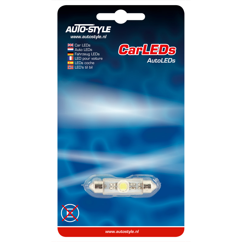 Festoon Ampoule LED 12V Optique-Xenon Blanc 10x42mm, la pièce