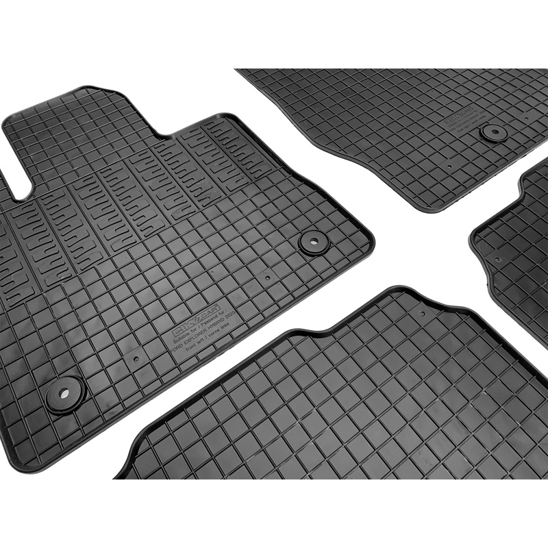 Set tapis de caoutchouc sur mesure pour Ford Explorer VI (U625) Hybrid 2020- (4-pièces + points de fixage)