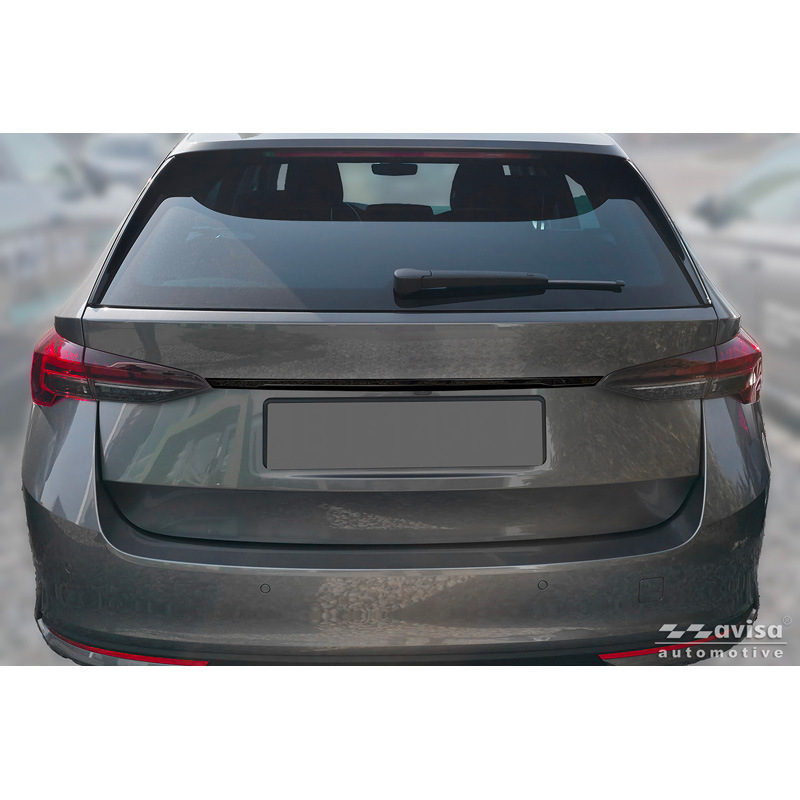 Avisa Moulure de hayon en Inox Noir Chrome sur mesure pour Skoda Octavia IV Combi (NX5) 2019-2024 & Facelift 2024-