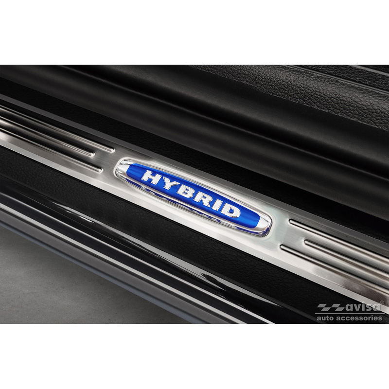 Seuils de portes inoxydable sur mesure pour Kia Sportage V 2021- 'Hybrid' - 2-pièces