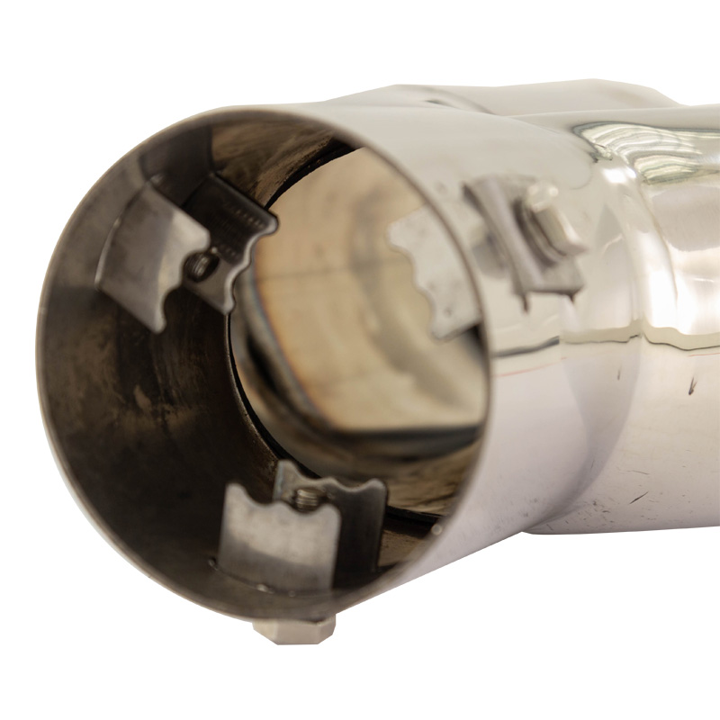 Simoni Racing Embout d'Échappement Rond Double Inox - Ø63xL220mm - Montage ->60mm