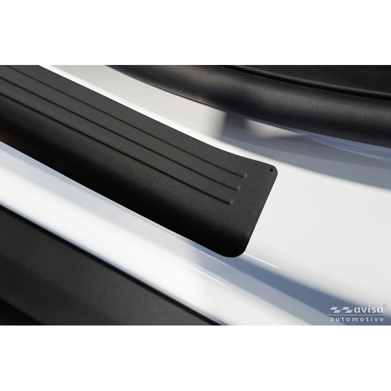 Avisa Seuils de portes inoxydable noir mat sur mesure pour Citroën C3 IV 2024- - 'Lines' - 4-pièces