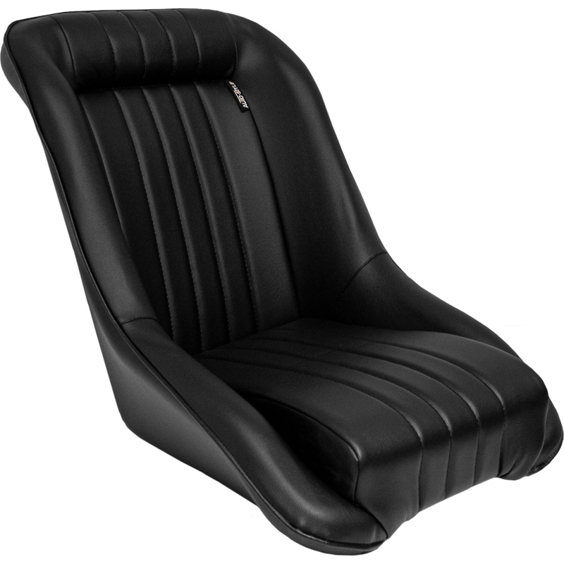 Siège baquet 'Classic' - Simili Cuir Noir - Dossier fixe - incl. glissières