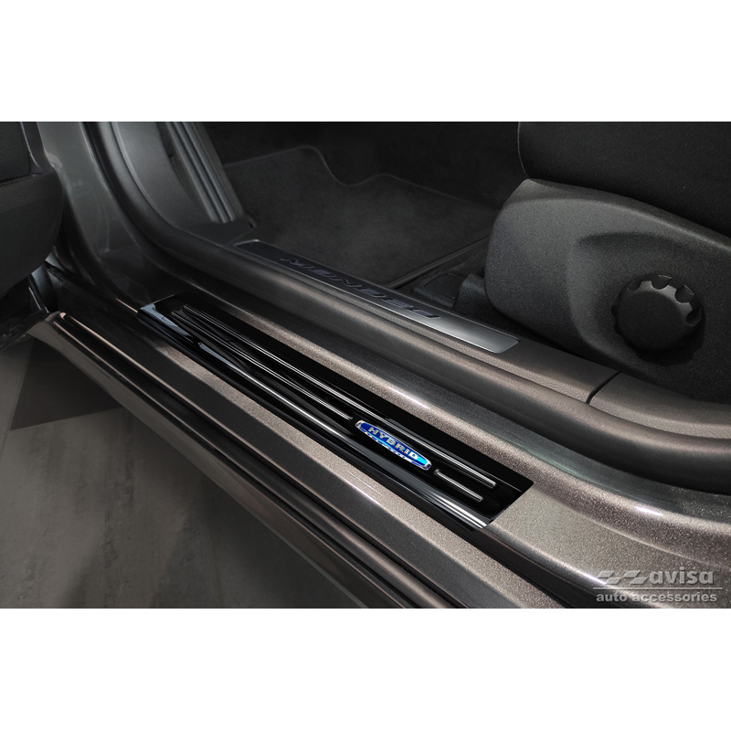 Seuils de portes inoxydable noir sur mesure pour Ford Mondeo V Turnier 2014-2019 & Facelift 2019- 'Hybrid' - 4-pièces