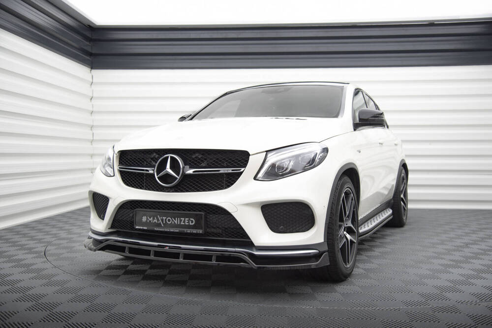 Voorspoiler V.2 Mercedes GLE Coupe AMG Pakket C292 Maxton Glans Zwart