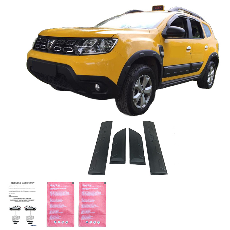 Jeu de baguettes de porte sur mesure pour Dacia Duster II 2018-2024 (Off-Road) - Noir mat