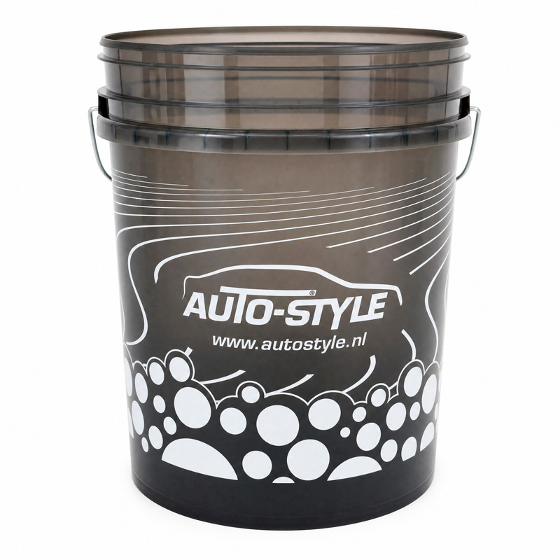 Seau lavage de voiture 20L avec Grit/Grille - transparent gris fumé