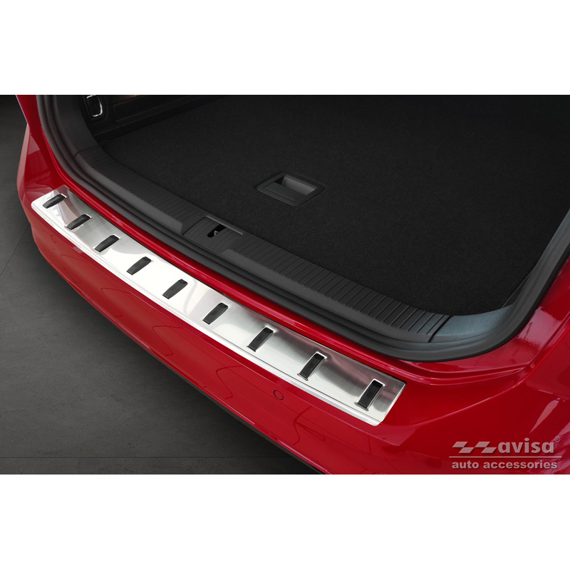Protection de seuil arrière inox sur mesure pour Volkswagen Passat Variant 2014-2019 & Facelift 2019-2023 (incl. R-Line/Alltrack) 'STRONG EDITION'