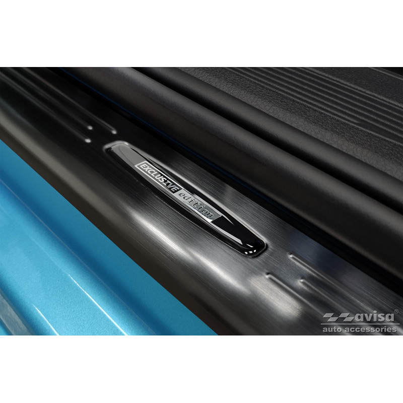 Seuils de portes inoxydable noir sur mesure pour Ford Tourneo Connect III 2022- 'Exclusive Edition' - 2-pièces