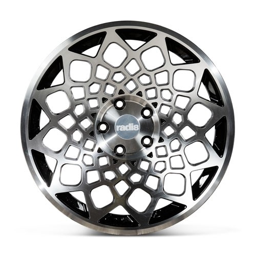 RADI8 B12 10.0x19 5x100 38 Gloss black machine face 57,1 Velgen