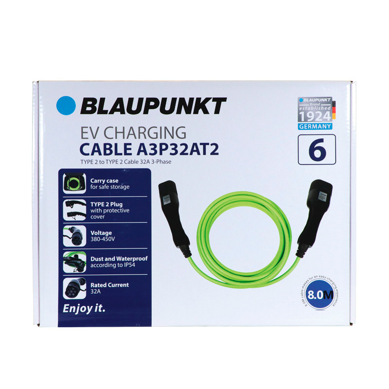 Blaupunkt Câble de recharge Electric Vehicle Type2>2 32A 3ph A3P32AT2 8m