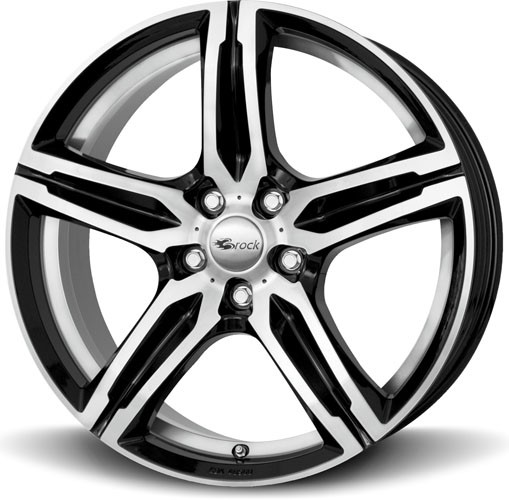 Brock B29 7,5x17 5x114,3 ET45 zwart glanzend - front polijst (SG