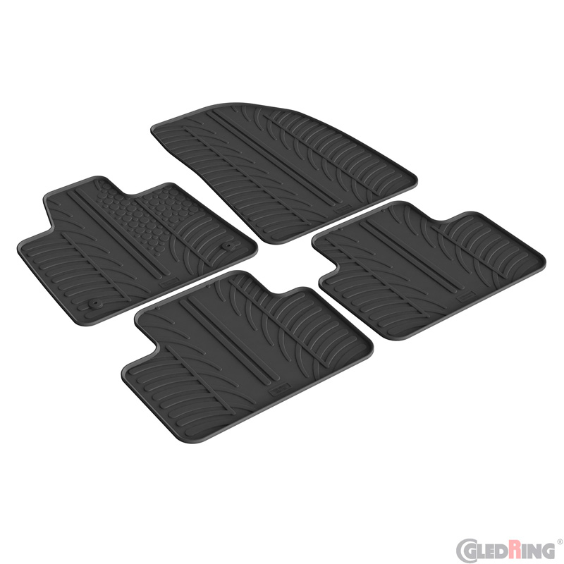 Set tapis de caoutchouc sur mesure pour Volvo EX30 2023- (T profil 4-pièces)