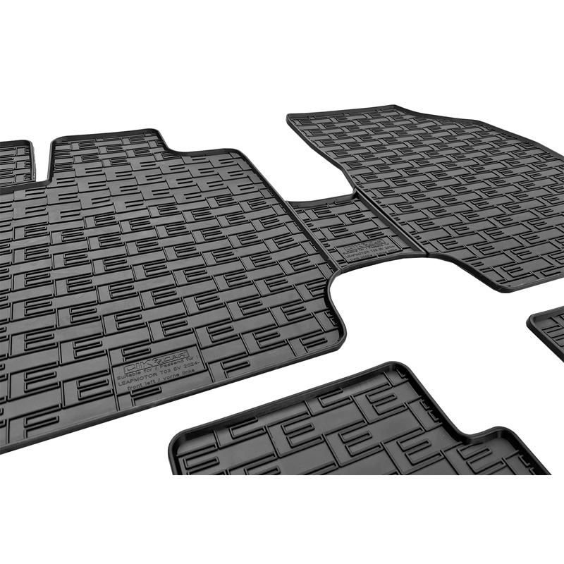 Set tapis de caoutchouc sur mesure pour Leapmotor T03 2024- (3-pièces + points de fixage)