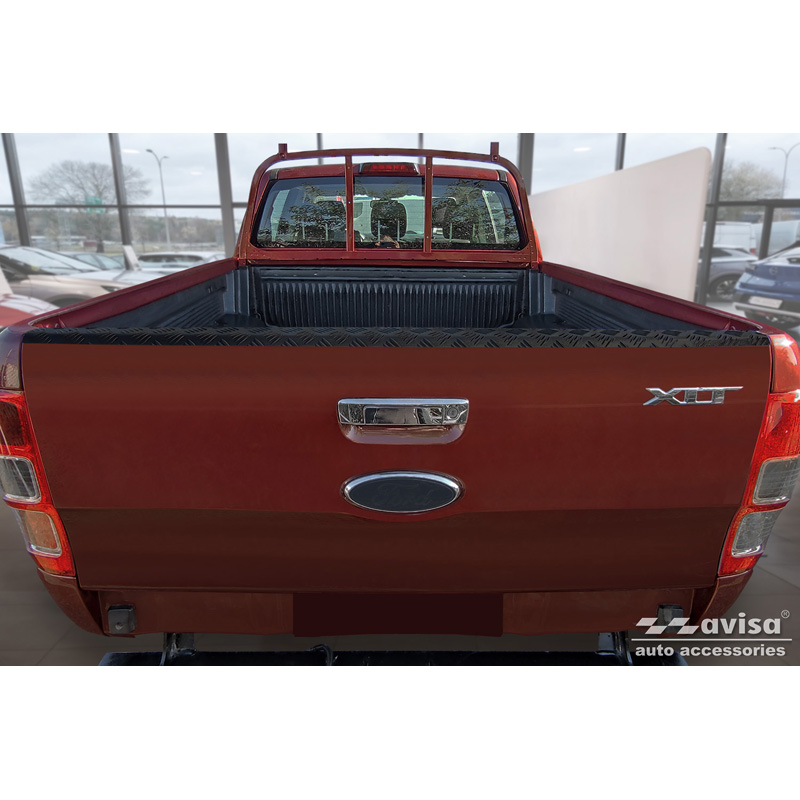 Protection de hayon arrière Pickup (aluminium) sur mesure pour Ford Ranger 2011-2022 - Noir