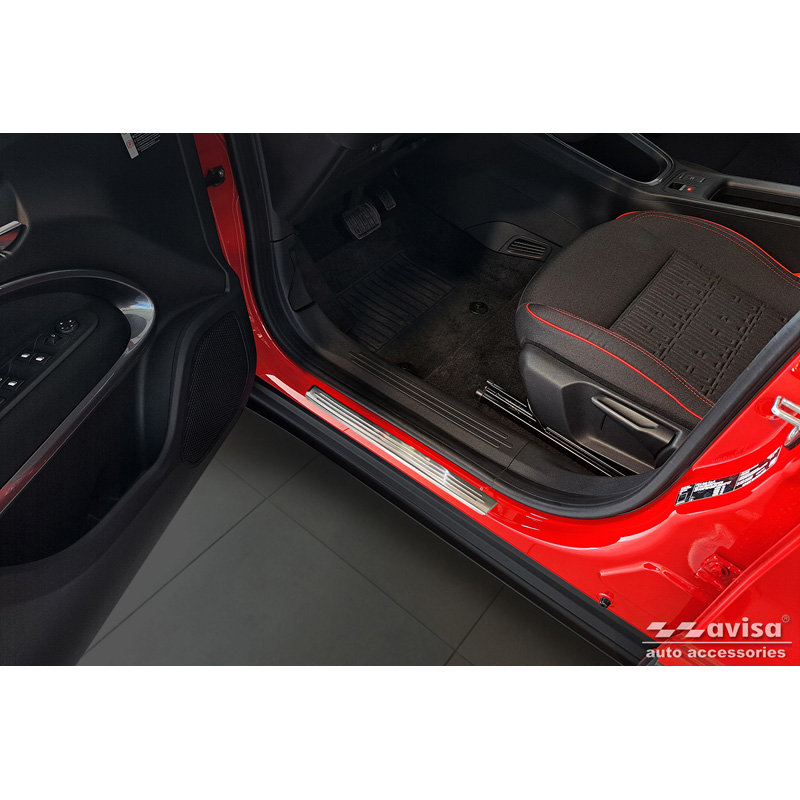 Seuils de portes inoxydable sur mesure pour Fiat 600(e) (365_) 2023- 'Lines' - 4-pièces