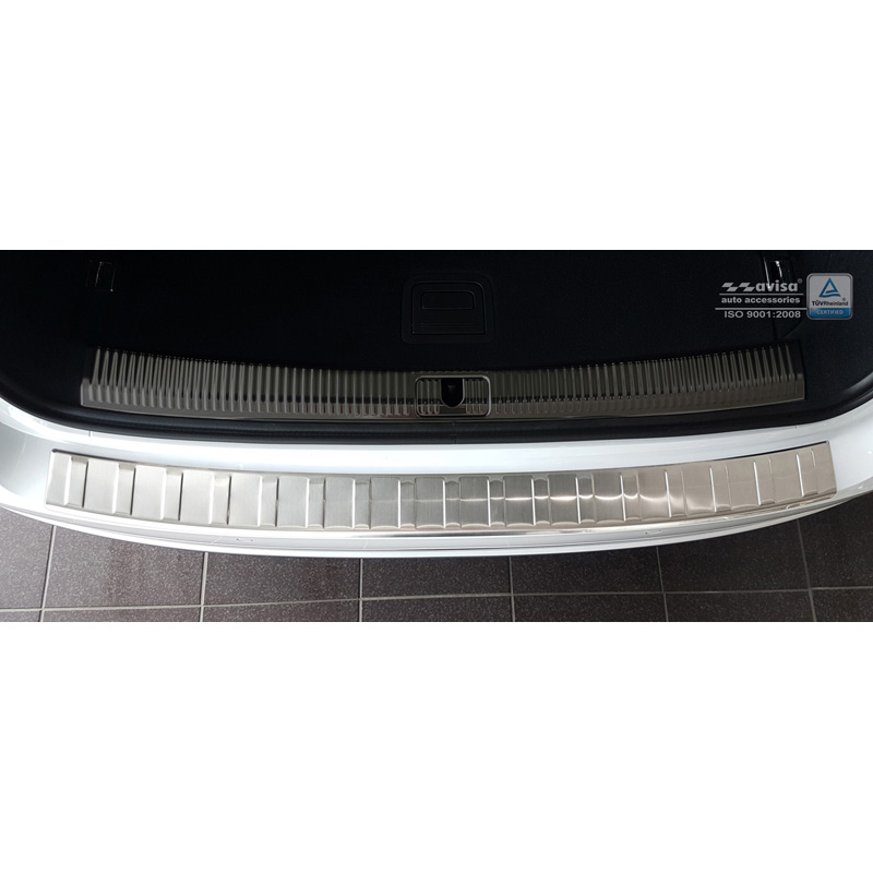 Protection de seuil arrière inox sur mesure pour Audi A4 B9 Avant 2015-2019 & Facelift 2019- 'Ribs' (incl. S4 Avant)