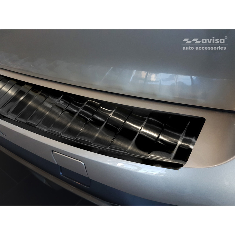 Protection de seuil arrière inox noir sur mesure pour BMW X5 (G05) M-Paquet 2018- excl. M-Competition 'Ribs'