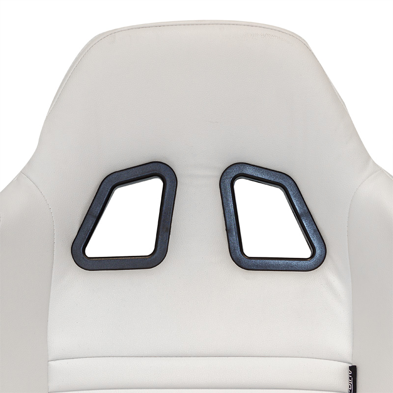 Siège baquet 'Type T' - Blanc/Simili Cuir Noir - Dossier réglable - incl. glissières