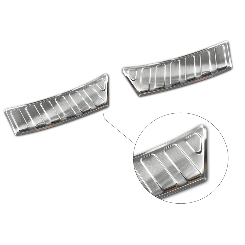 Protection de seuil arrière inox sur mesure pour Ford Puma 2019- 'Ribs' (2-pièces)