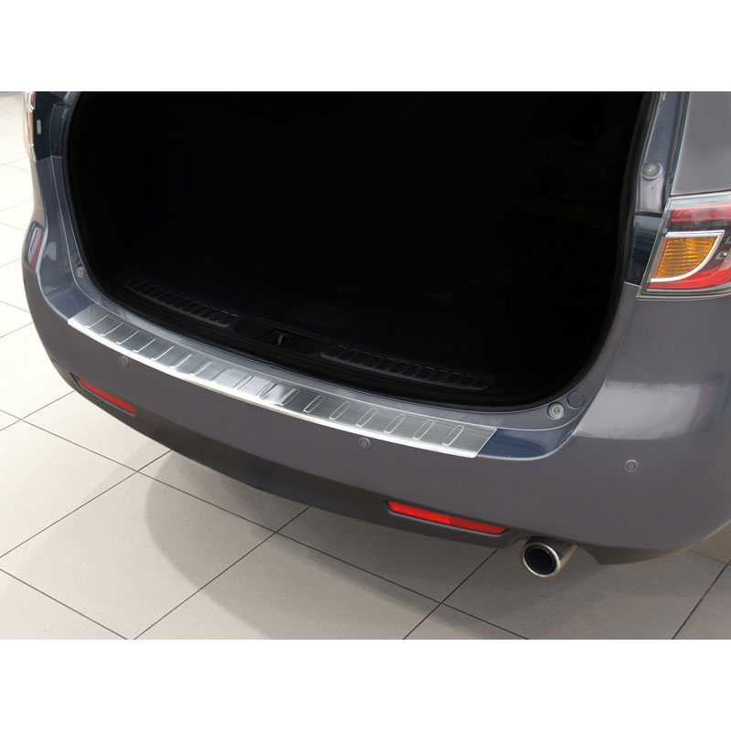 Protection de seuil arrière inox sur mesure pour Mazda 6 combi 2008-2012 'Ribs'