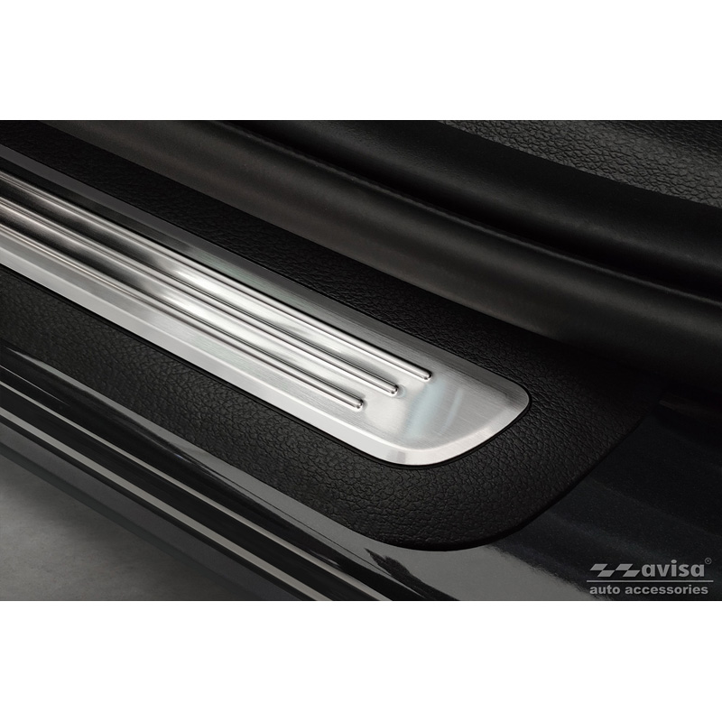 Seuils de portes inoxydable sur mesure pour Kia Sportage V 2021- 'Hybrid' - 2-pièces