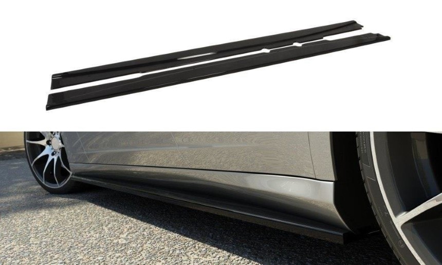 Zijskirts Mercedes CLS W219 Maxton Design glans zwart