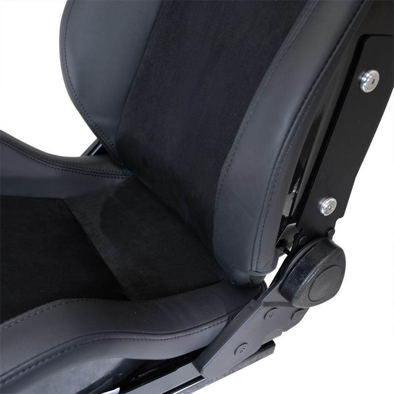 Siège baquet 'NK Premium' - Suede Noir + Cuir simili noir - Dossier régable en polyester - incl. glissières
