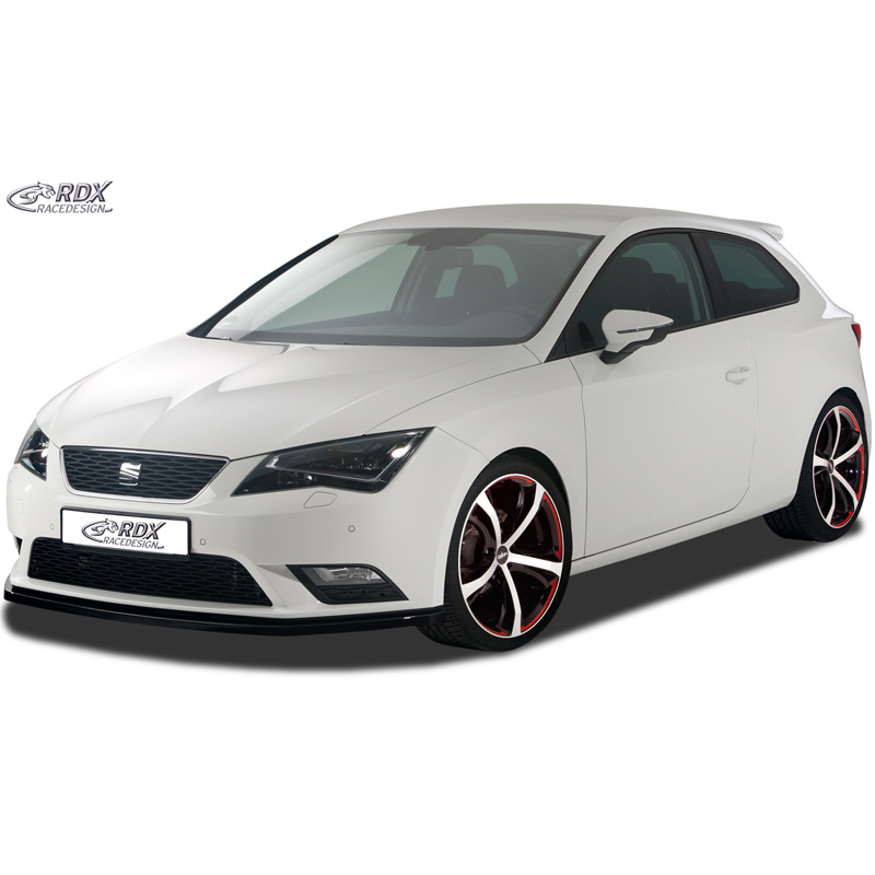 Spoiler avant sur mesure pour Seat Leon 5F SC/5-portes/ST 2013-2017 excl. FR/Cupra (ABS noir luisant)