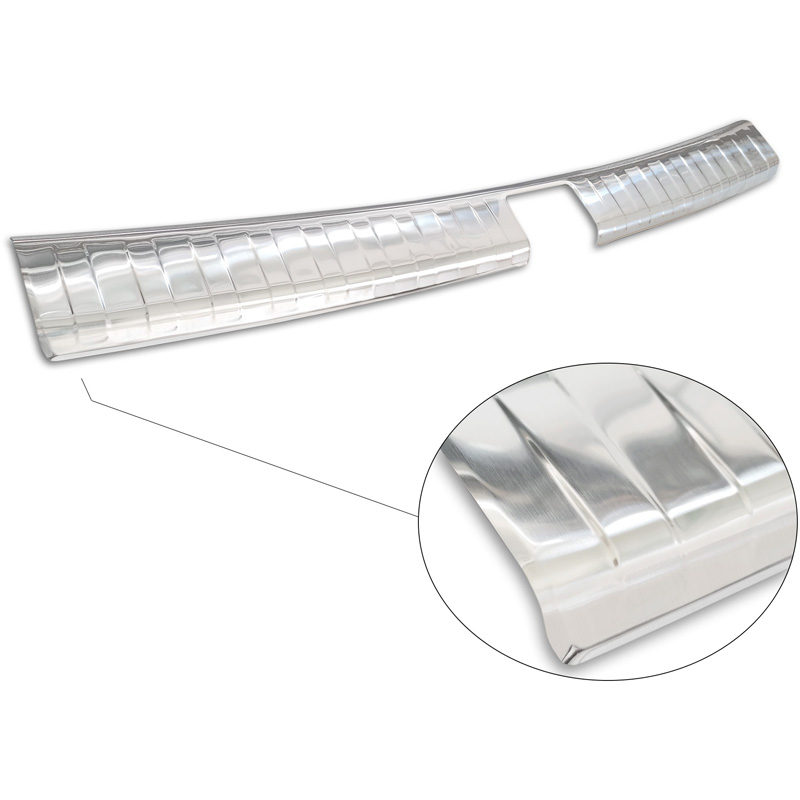Protection de seuil arrière d'intérieur inox sur mesure pour Seat Ateca 2016-2020 & FL 2020- incl. Cupra Ateca 2018- 'Ribs'