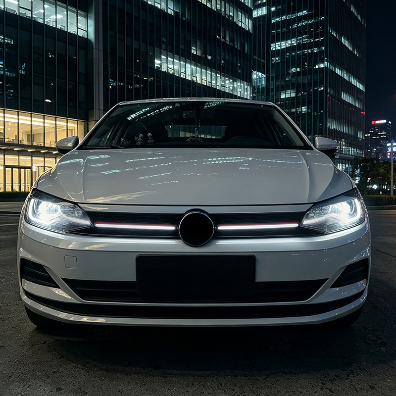 Grill en Optique-GTI avec Bande-LED sur mesure pour Volkswagen Polo VI (AW1) 2017-2021