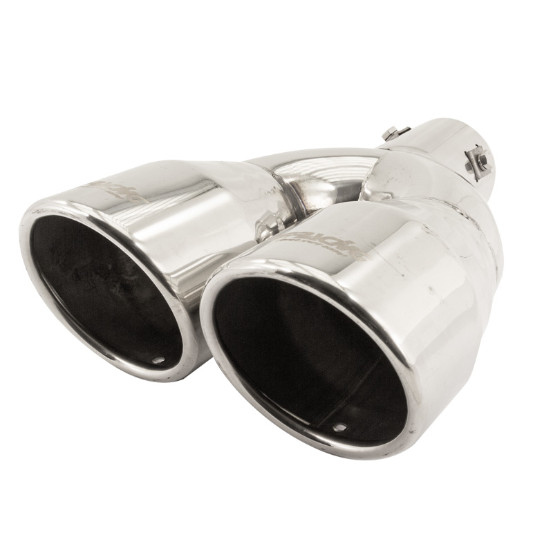 Simoni Racing Embout d'Échappement Rond Double Inox - Ø90xL242mm - Montage ->62mm