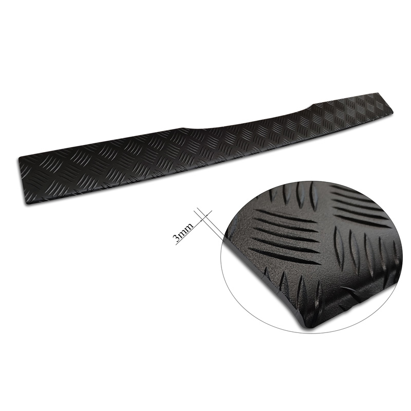 Protection de seuil arrière en aluminium noir mat sur mesure pour Mercedes Vito & Classe-V 2014-2019 & Facelift 2019- 'Riffled Plate'