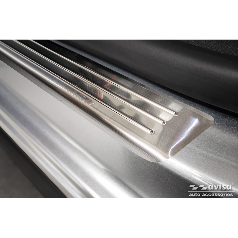 Seuils de portes inoxydable sur mesure pour Citroën C4 III 2020- & C4 X 2022- 'Lines' - 4-pièces