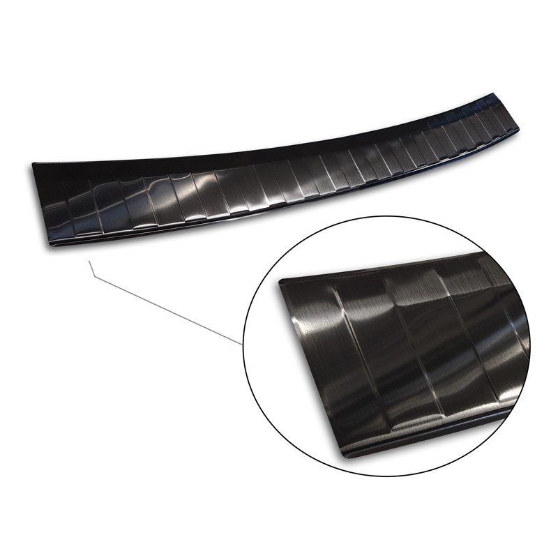 Protection de seuil arrière inox noir sur mesure pour Volkswagen Volvo V70 Facelift 2013-2016 'Ribs'