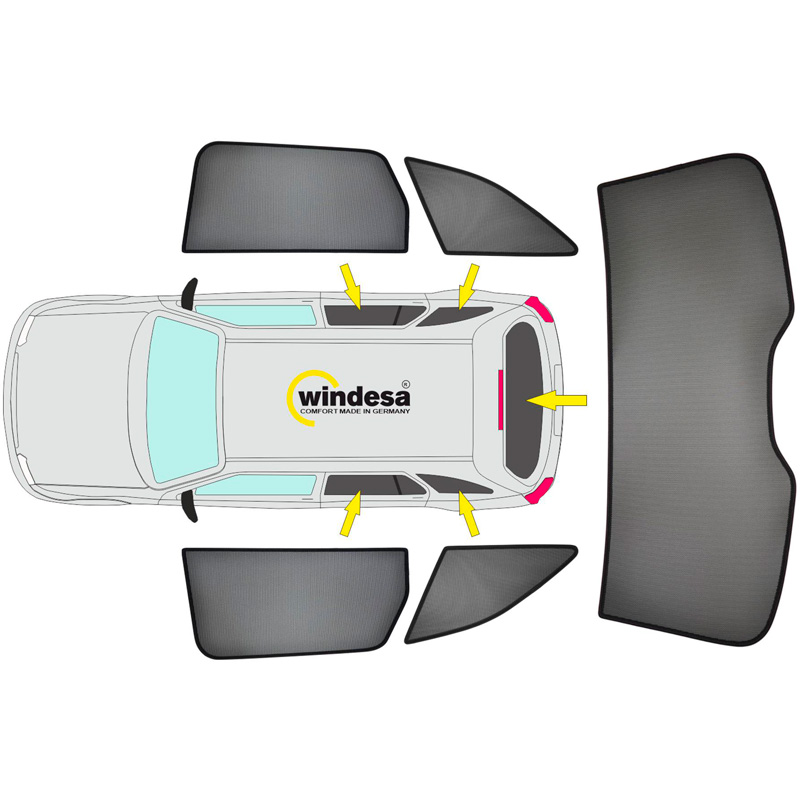 SunClip Protection visuelle & solaire sur mesure pour BMW Série-5 G61 Touring 2024- incl. i5