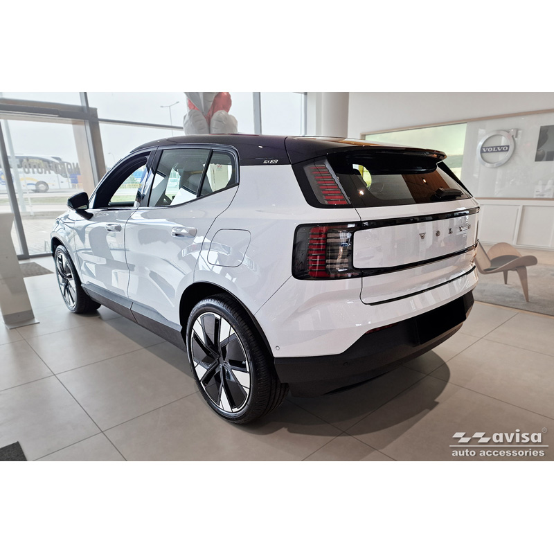 Protection de seuil arrière carboné 3D sur mesure pour Volvo EX30 2023- 'Ribs'