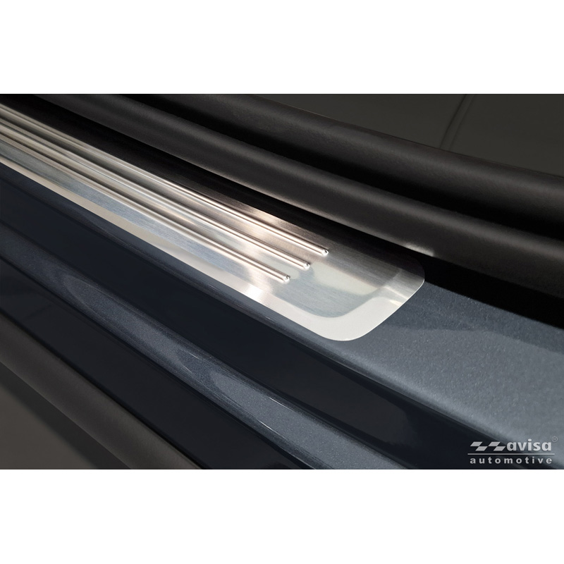 Avisa Seuils de portes inoxydable sur mesure pour Volvo XC90 II 2015-2019 & Facelift 2019-2024 & Facelift 2024- - 'Lines' - 4-pièces